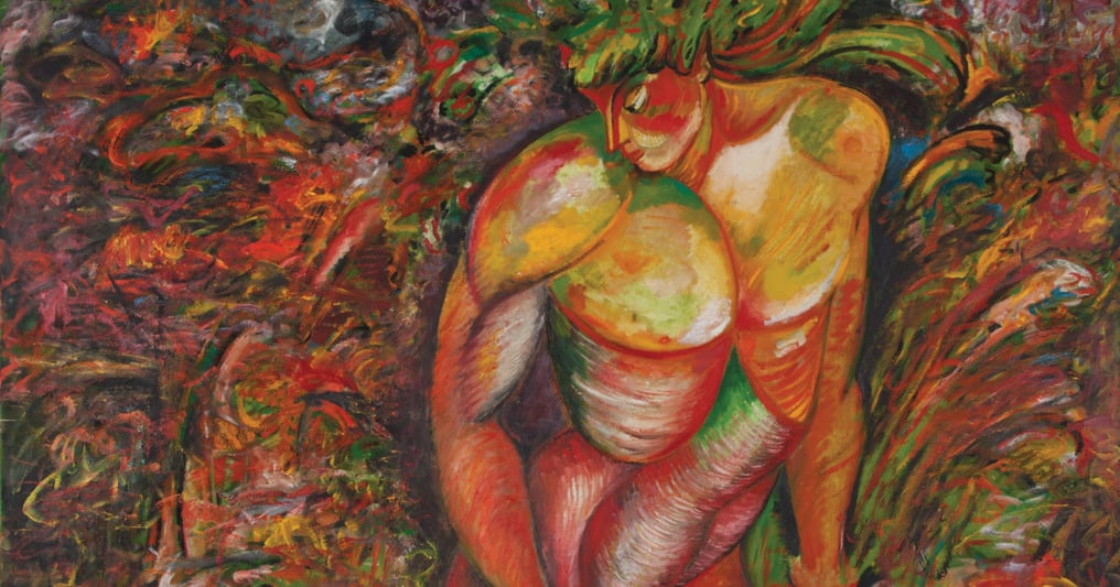 Sandro Chia, Figura Galante, 1982 Olio su tela. Opera della collezione d'arte della Fondazione San Patrignano esposta al Part di Rimini. 