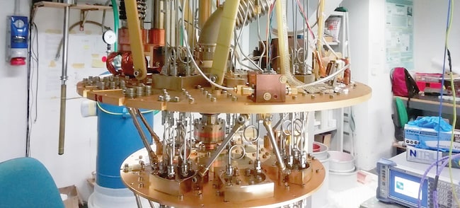 In costruzione. L'apparato già realizzato nei locali del Dipartimento di Fisica e che deve essere potenziato