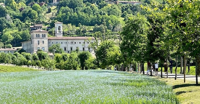 Il monastero di Astino, in provincia di Bergamo. È stato costruito attorno al 1070 dai monaci vallombrosani ed è incastonato tra il bosco dell’Allegrezza e il colle della Benaglia