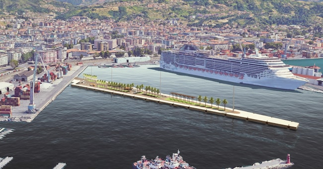 Il terminal. Il molo per le crociere si innesterà su una parte di Calata Paita e avrà due accosti elettrificati di 393 e 339 metri. L’appalto assegnato ammonta a 47,9 milioni