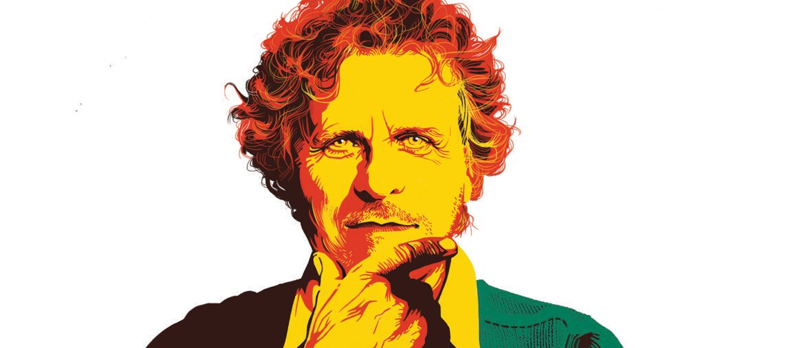 Renzo Rosso un un’illustrazione di Ivan Canu