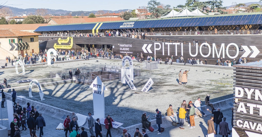 Fortezza da Basso. Il cortile principale  del complesso che ospita Pitti Uomo, che si chiude oggi per passare il testimone a Milano  