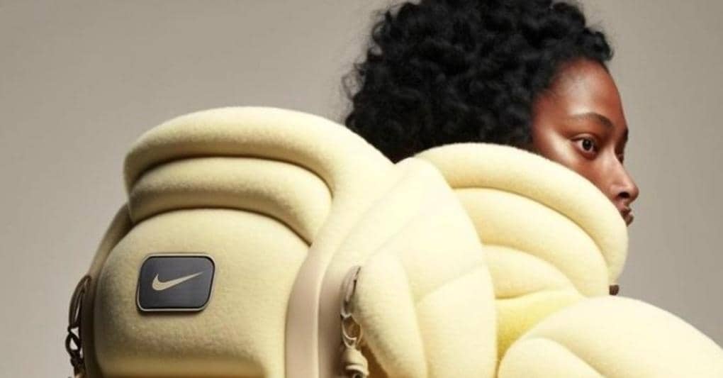 Creazioni su Instagram. Uno dei pezzi Nike x Jacquemus per un ipotetico sky club a Courchevel  nelle immagini realizzate da Marco Simonetti e Ral7000Studio e pubblicate su IG 