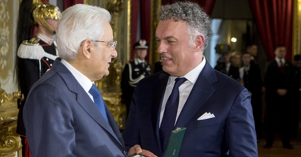 Marco Bartoletti con il presidente della Repubblica Sergio Mattarella 