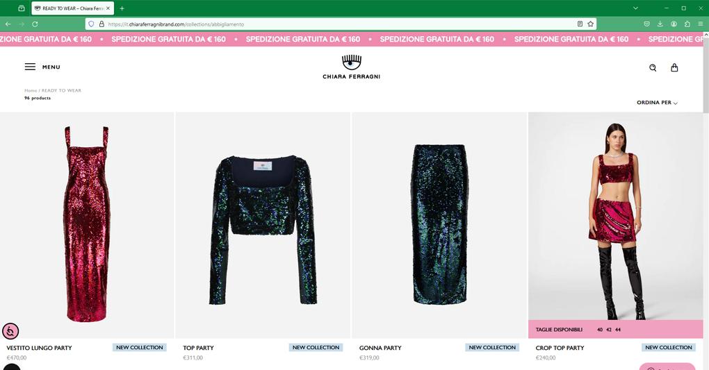 Chiara ferragni sales sito abbigliamento