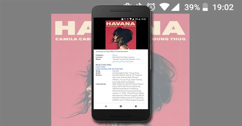 Camila Cabello canta «Havana»: ecco come risponde la funzione  di YouTube«La musica in questo video»  YouTube