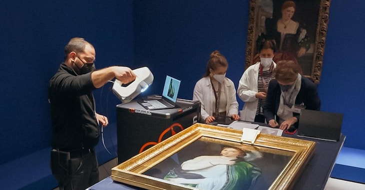  La scansione di un’opera  del Tiziano, di proprietà dell’Ermitage,  esposta a Palazzo Reale a Milano