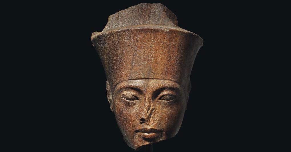 Testa egiziana del dio Amon con le caratteristiche del faraone Tutankhamen (Photo courtesy Christie's) 