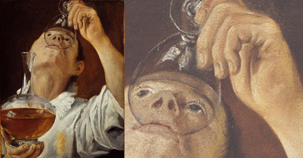 “Giovane che beve “ (1580 circa) di Annibale Carracci 