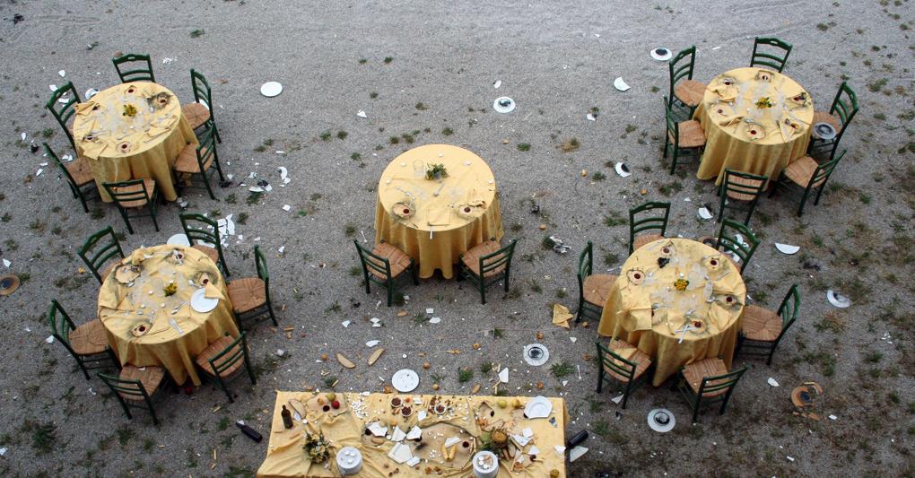  Loredana Longo, 2007, Explosion#15 Wedding Feast, 2007, Drodesera Fies, Trento. Courtesy Francesco Pantaleone Arte Contemporanea. 
