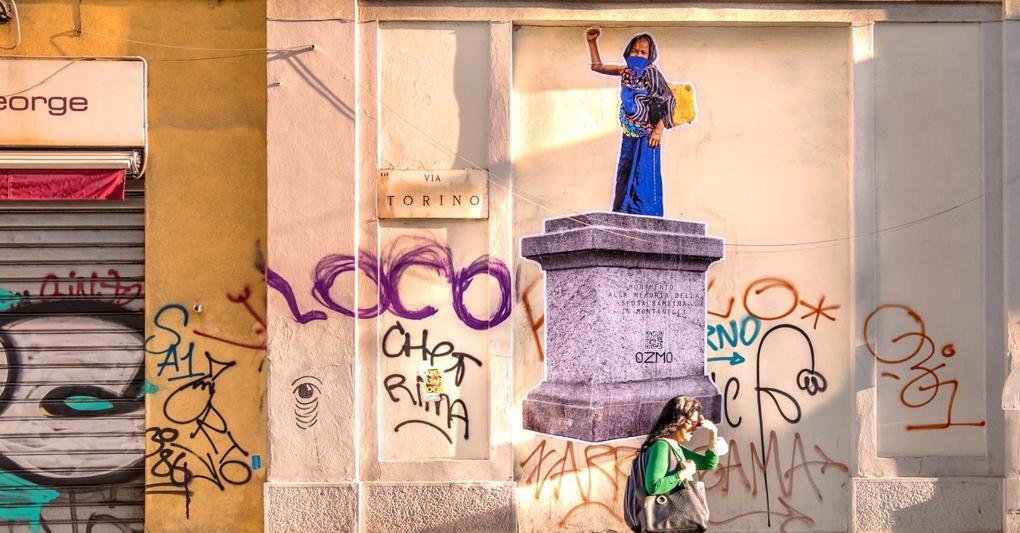 In supporto alle proteste, l'artista italiano Ozmo ha realizzato un “Monumento in memoria della sposa bambina, in Montanelli” la bambina di 12 anni che Indro Montanelli sposò in Eritrea, è apparso lunedì 15 giugno in Via Torino a Milano.  