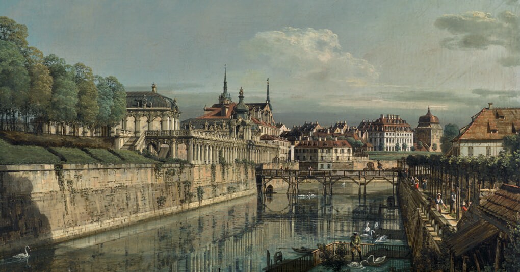 Bernardo Bellotto, Dresden a View of the Moat of the Zwinger 