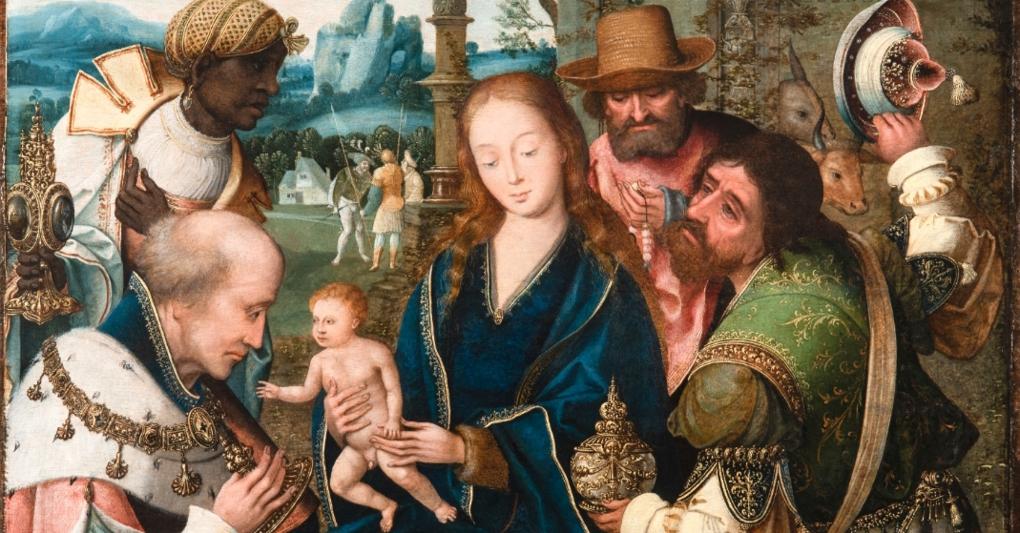Jan van Dornicke (Master of 1518?), l’adorazione dei Magi, 56x70 cm in vendita alla galleria Caretto & Occhinegro in un range di prezzo tra i 150 e i 200 mila euro 