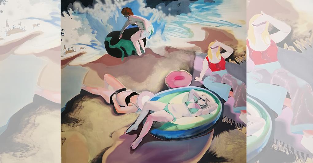 Adelisa Selimbašić, Le bagnanti, 2021. Olio su tela, 272 x 305 cm. (Courtesy galleria IPERCUBO) 