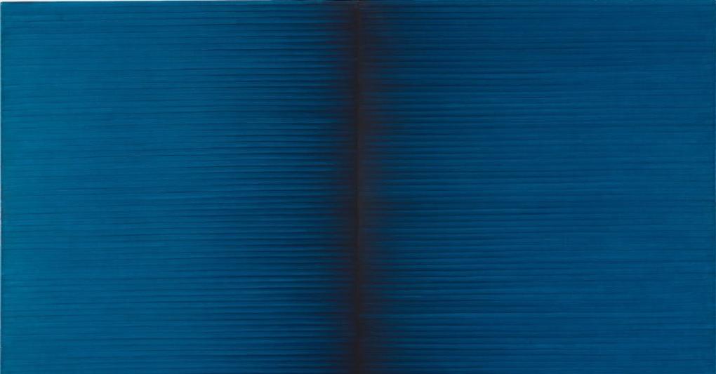 Radical Writings, Schriftzug=Atemzug vom 4-8-88, 1988 acrilico su tela, dittico, 200 x 130 cm ciascuna (200 x 260 cm totale) 