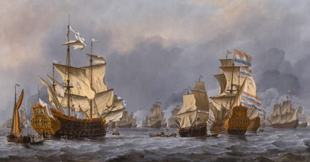 Willem van de Velde the Younger. The surrender of the Royal Prince during The Four Days’ Battle, 11–14 June 1666.Stima 4- 6 milioni £, invenduto da Sotheby's 