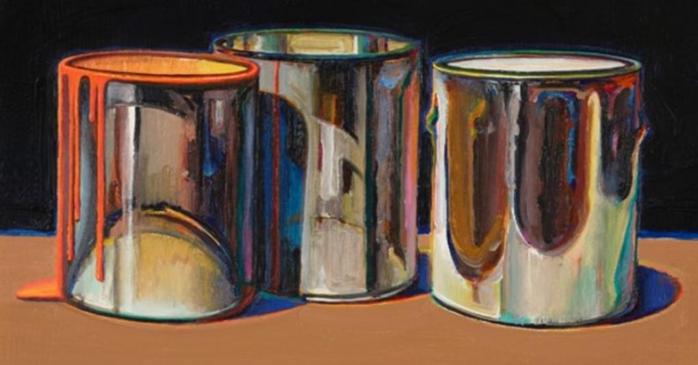 WAYNE THIEBAUD (1920-2021). Paint Cans. Realizzato nel 1988, aggiudicato a 4.380.000 $, stima 1,5 – 2.000.000 $ 