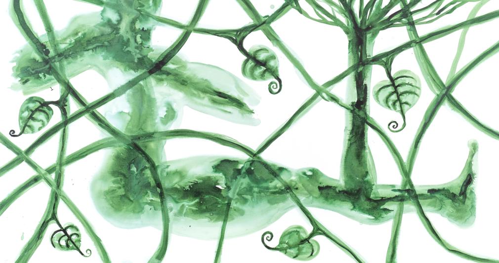 Barthélémy Toguo, Untitled, 2019,Ink on canvas, 140x200cm. Courtesy of La Galerie 38 