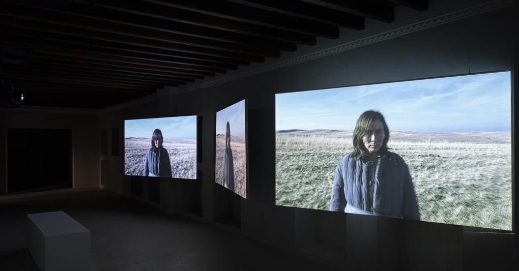 Almagul Menlibayeva, “The Tongue and Hunger. Stalin’s Silk Road”,2022–2023. From ‘The Tongue and Hunger. Stalin's Silk Road', 2022–2023. Commissioned by Sharjah Art Foundation. Installation view: Sharjah Biennial 15, Bait Al Serkal, Arts Square, Sharjah, 2023. Image courtesy of Sharjah Art Foundation. Photo: Danko Stjepanovic 