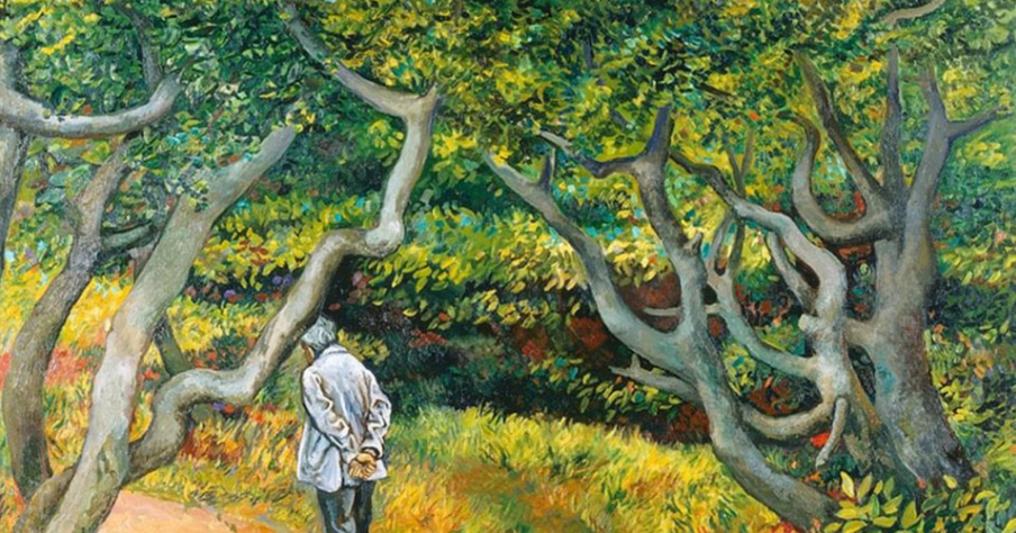 Passeggiata in giardino a Velate, 1983 di Renato Guttuso 
