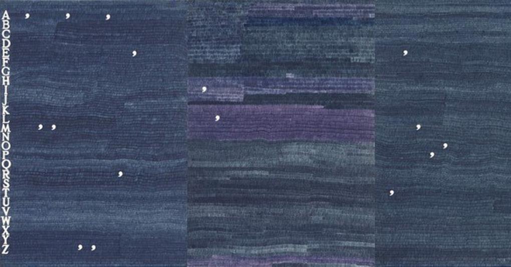 Alighiero Boetti. Ammazzare il tempo, biro su carta applicata su tela, 3 elementi. Eseguito nel 1983. Courtesy: Sotheby’s Contemporary Auction  