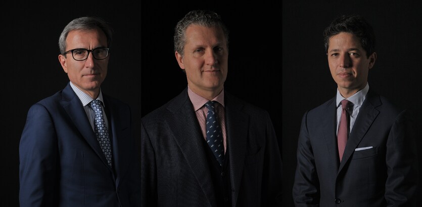 Da sinistra: Francesco Tedeschini, Filippo Modulo e Gregorio Consoli
