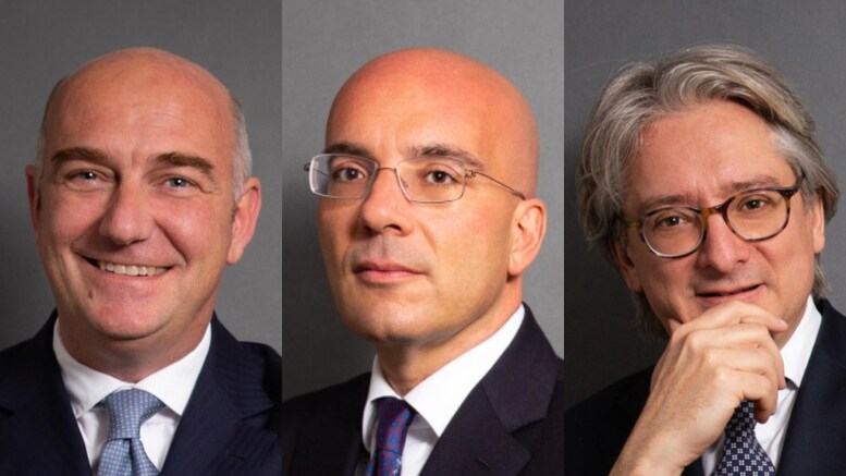 Giovanni Galimberti ( Country Head di Bird & Bird), Raimondo Maggiore (Country Head di Bird & Bird), Massimiliano Mostardini (Partner fondatore della sede italiana di Bird & Bird).