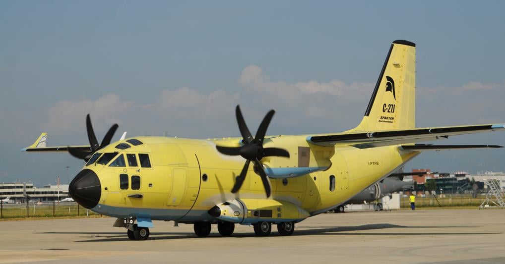 Il C-27J  di Leonardo è costruito nello stabilimento di Caselle Torinese. Nella foto la versione, appena annunciata, del Next Generation 