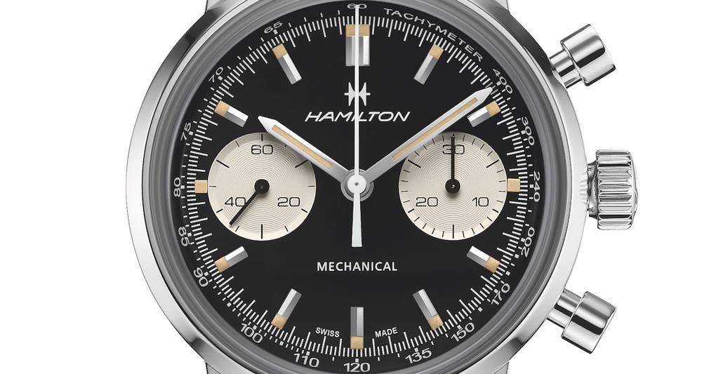 Hamilton. Il nuovo Intra-Matic Chronograph H, cassa in acciaio, cronografo, cinturino in pelle nero, 1.895 euro 