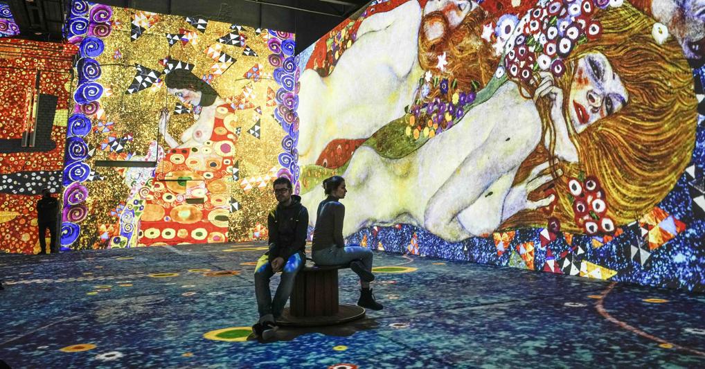 Arte digitale. Mostra multimediale di Gustav Klimt attualmente al Phoenix des Lumieres a Dortmund (Germania).(Ap) 