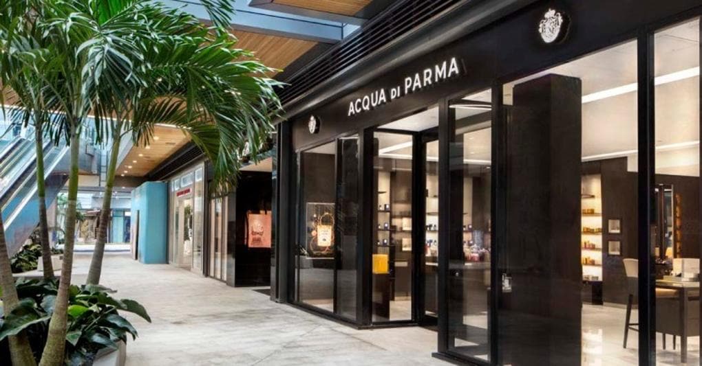 La boutique di Acqua di Parma a Miami, negli Stati Uniti, primo mercato di sbocco della cosmesi italiana 