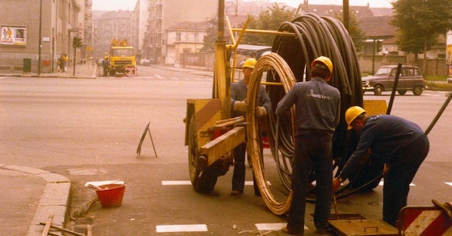 La prima posa della fibra ottica a Torino, 1977 