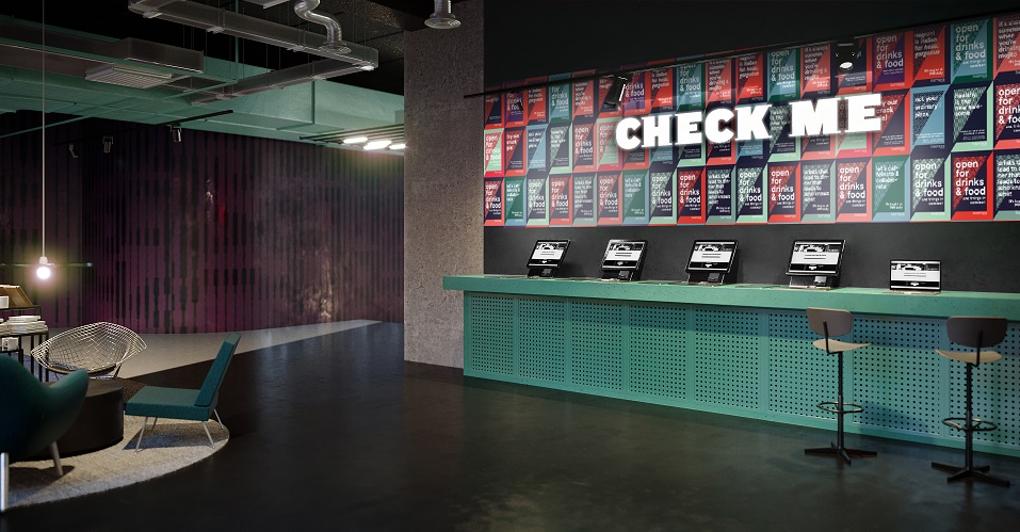 La lobby dello student Hotel a Bologna 