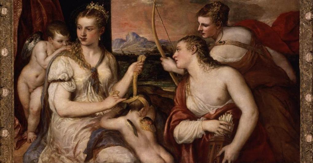 “Venere che benda Amore” di Tiziano a Palazzo Te 
