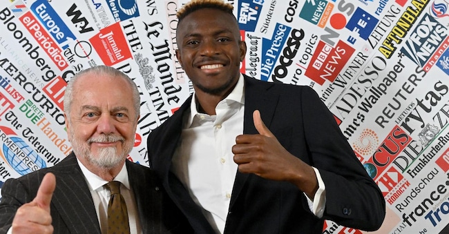  Aurelio De Laurentiis con Victor Osimhen