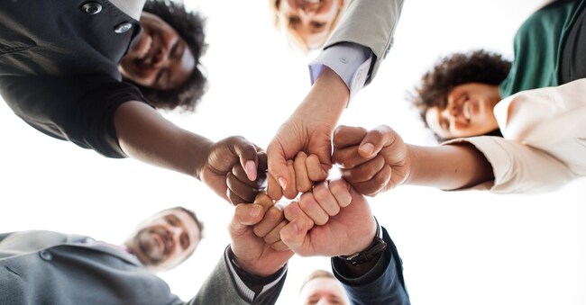 Successful and happy business team