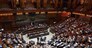 Panoramica dell'aula di Montecitorio,durante il seguito della discussione del disegno di legge per l'adempimento degli obblighi derivanti dall'appartenenza dell'Italia all'Unione Europea- Legge europea 2014 (C. 2977-A), Roma, 9 giugno 2015.   ANSA/MAURIZIO BRAMBATTI