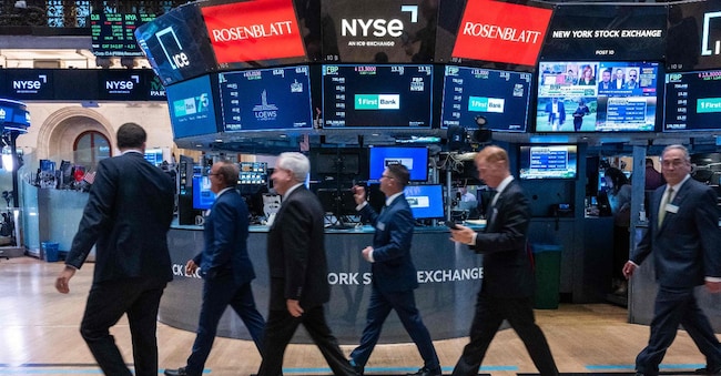 Il floor del New York Stock Exchange (Photo by SPENCER PLATT / GETTY IMAGES NORTH AMERICA / Getty Images via AFP)