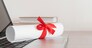 certificate with ribbon bow