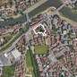 Vista aerea della città di Padova con indicato l’ambito del contest