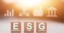 ESG sign on wood cube for ESG concept Environmental Social Governance and  sustainable organizational development.