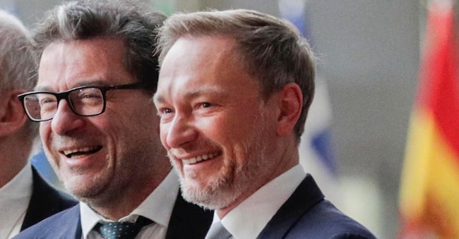 Da sinistra, Giancarlo Giorgetti con l’omologo tedesco Christian Lindner