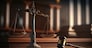 Judge gavel and Scales of Justice in the Court Hall created by generative AI