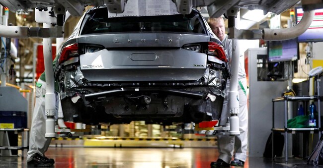 Le linee della produzione di Skoda in  Mlada Boleslav, Repubblica Ceca