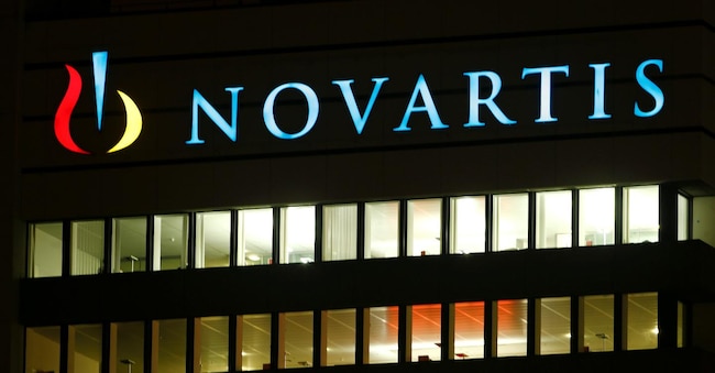 The logo of Swiss drugmaker Novartis AG is seen at its headquarters in Basel, Switzerland January 25, 2017. REUTERS/Arnd Wiegmann/File Photo