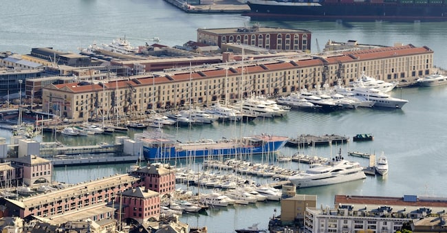 around the port of Genoa city