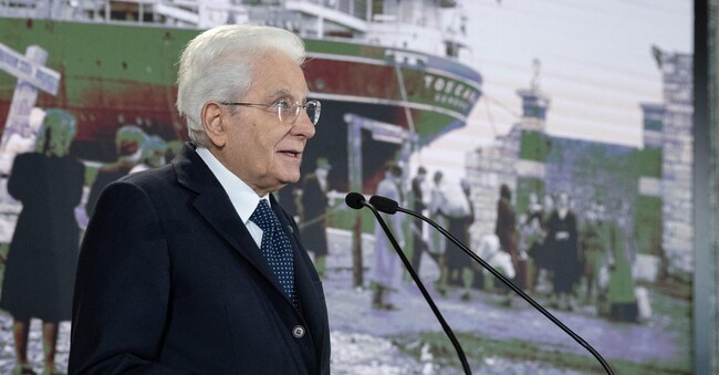 Il presidente Sergio Mattarella durante la celebrazione del “Giorno del Ricordo” al Quirinale (Ansa)