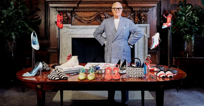 Blahnik tra le sue creazioni. (Foto di Nishant Shukla)