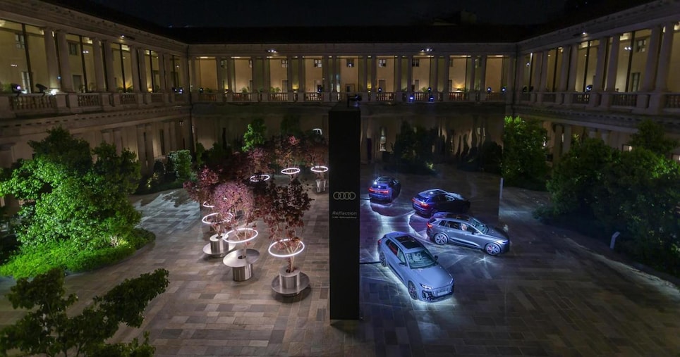 Audi Q6 e-tron is shown at the Milan Design Week