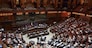 Panoramica dell'aula di Montecitorio,durante il seguito della discussione del disegno di legge per l'adempimento degli obblighi derivanti dall'appartenenza dell'Italia all'Unione Europea- Legge europea 2014 (C. 2977-A), Roma, 9 giugno 2015.   ANSA/MAURIZIO BRAMBATTI
